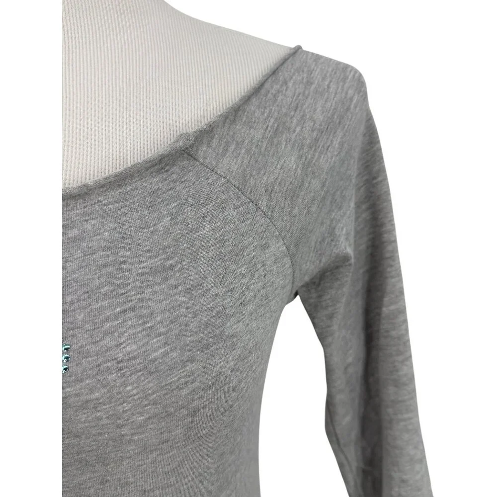 Vtg 90s NWT Gray Studded Sagittarius Zodiac Tee | McBling Noughties Grunge Y2K M - Picture 4 of 15